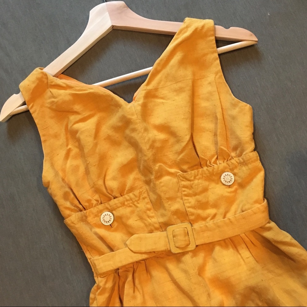 Vintage 50s/60s Linen Wiggle Dress